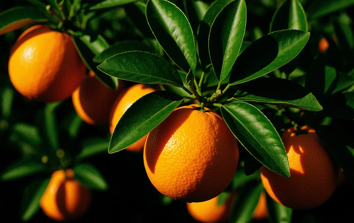 Dettaglio botanico di agrumi freschi